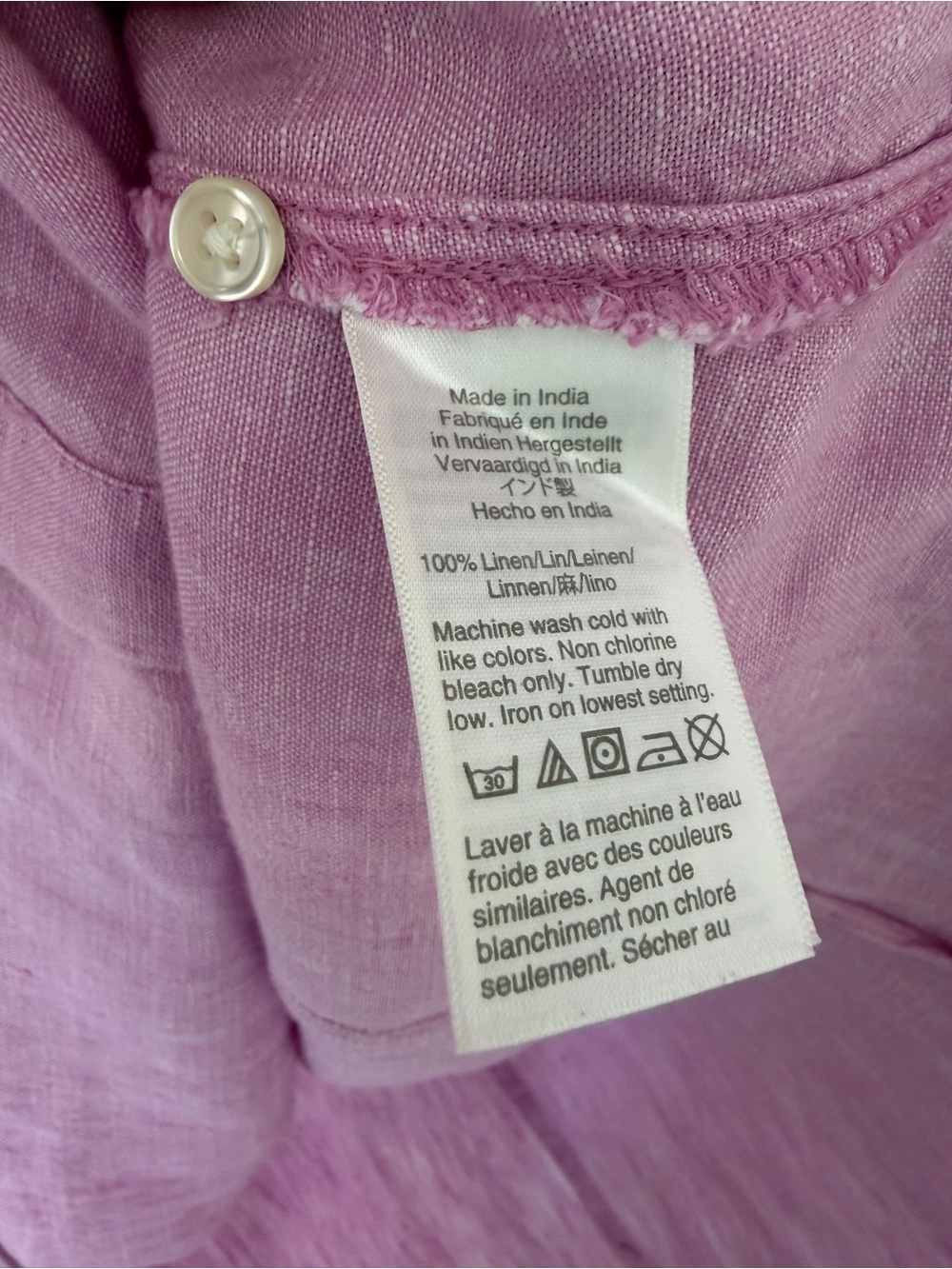 J.CREW Women’s Slim perfect shirt in Baird McNutt Irish linen in Pink L3026 - Picture 8 of 9